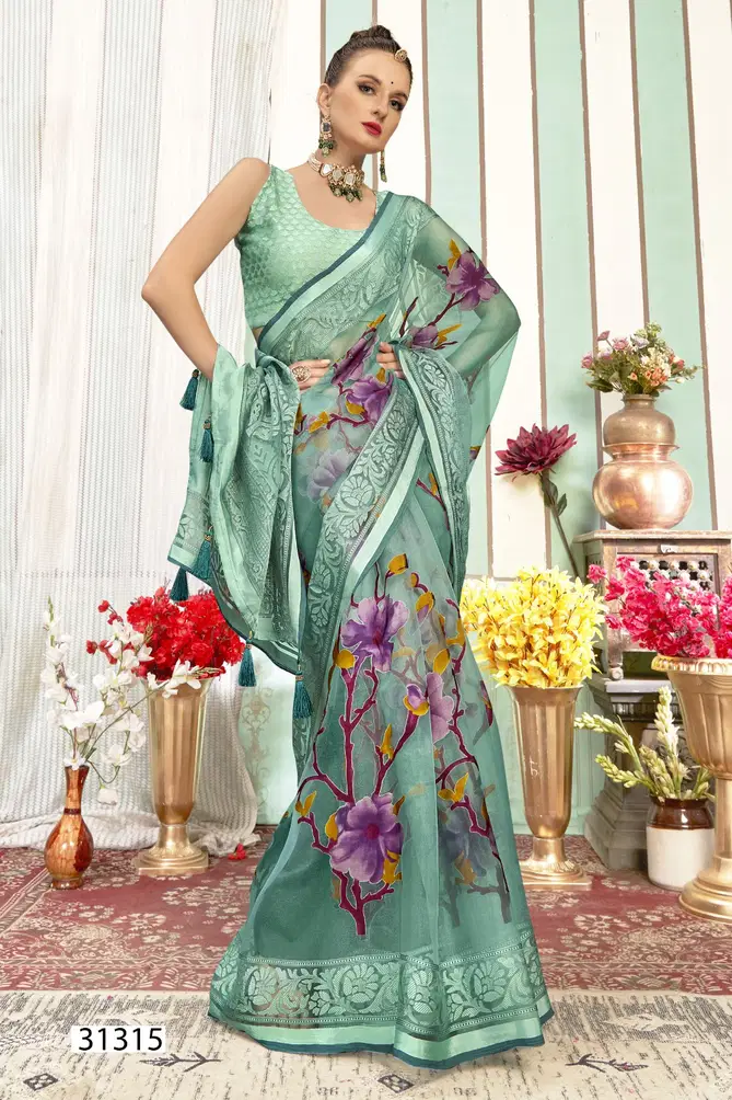 Dharmishtha By Vallabhi Tissue Printed Sarees Suppliers In India